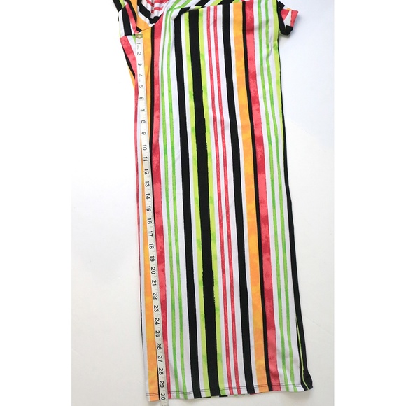 C Est 1946 Women Size M Colorful Stripe Stretch Pull On Wide Leg High Rise Pants - Picture 6 of 10